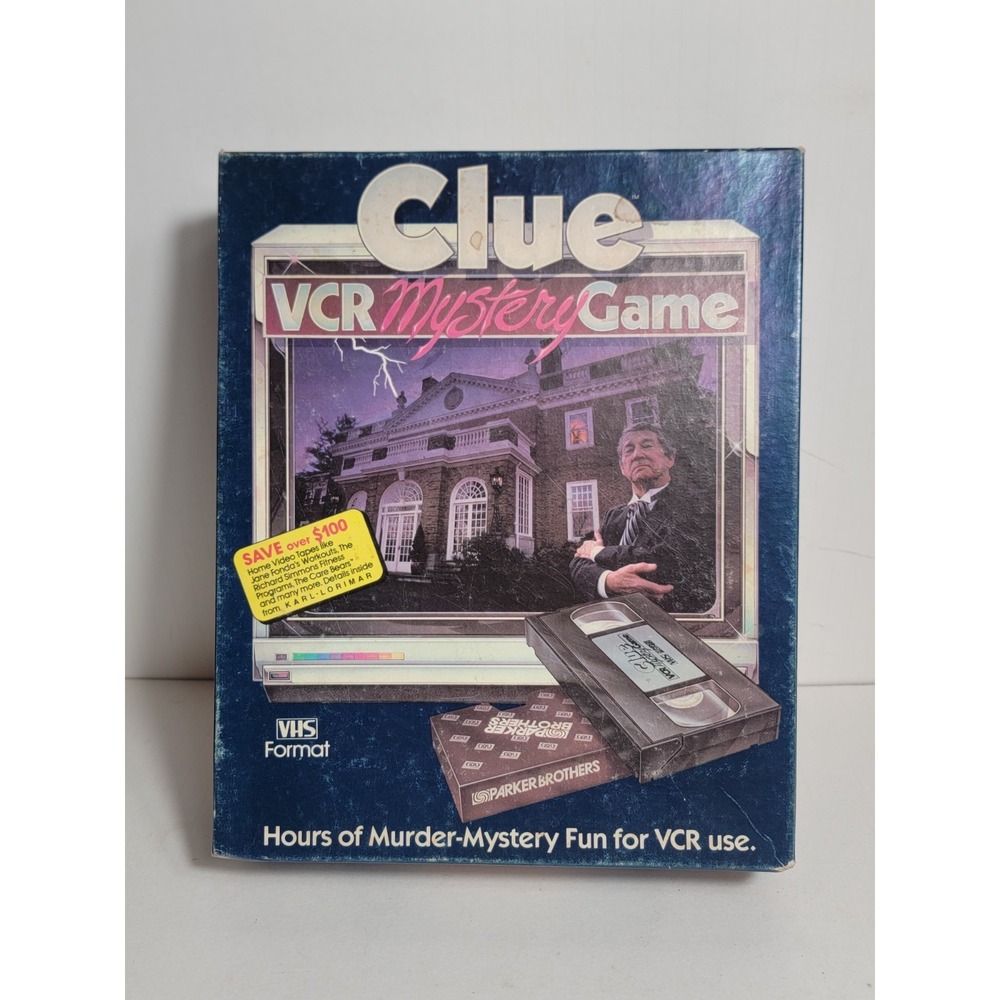 Vintage 1985 Clue VCR Mystery Game Parker Brothers Complete  VHS Tested Works